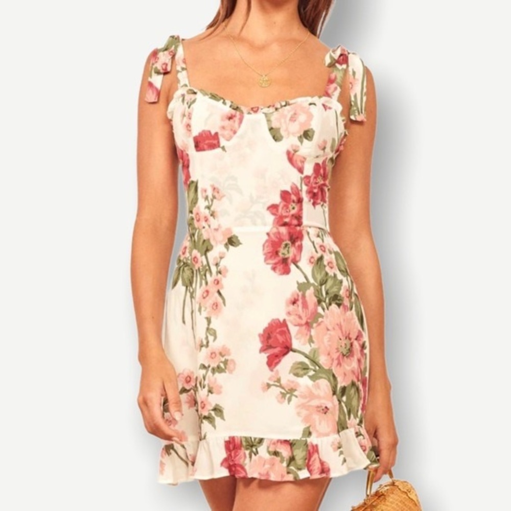 NWT REFORMATION CHRISTINE MINI DRESS IN ETIENNE FLORAL